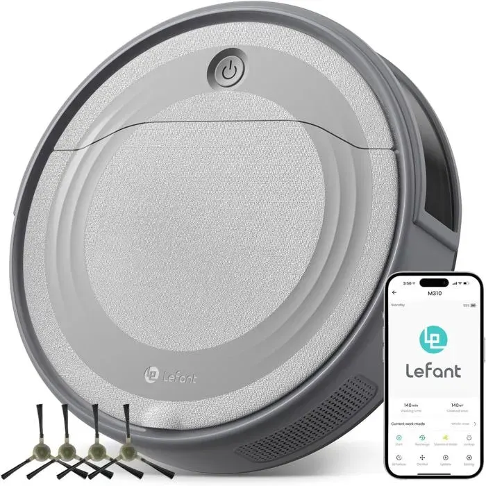 Robot aspirateur - Lefant M310 - Aspiration 4500Pa - 180 minutes dautonomie - Contrôle App/Alexa
