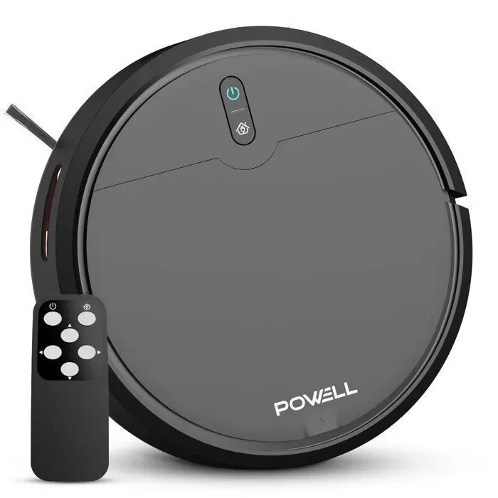 Robot Aspirateur Powell 2-en-1 avec Lavage Station de Charge Télécommande Capteurs Intelligents pour Maison Sols Durs