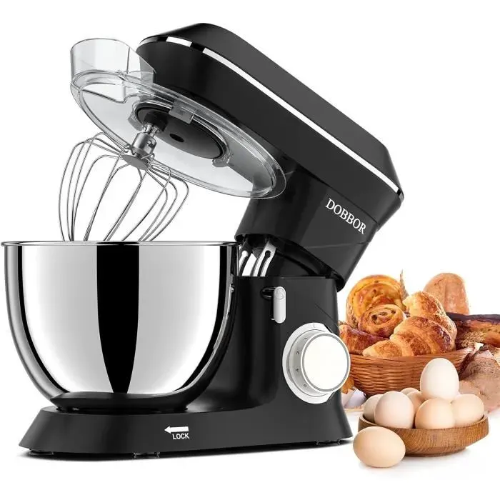 Robot Batteur Patisserie - DOBBOR - 1500W - 95L - 7 Vitesses - Acier Inoxydable