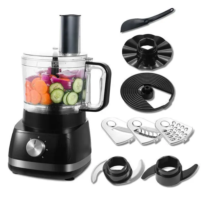 Robot Cuisine Multifonctions 800W Robot Multifonction 2L Robot de Cuisine 6 en 1Hachoir Mixeur 3 Vitesses Réglables