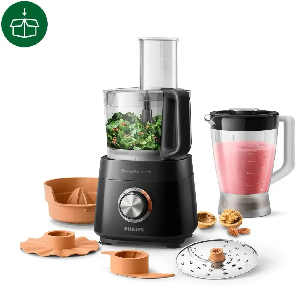 Robot cuisine - PHILIPS - HR7510/10 - robot multifonction S‚rie 3000 - 800W - bol de 2.1L - Noir