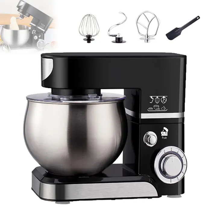 Robot de Cuisine 3 en 1 Robot Patisserie Multifonction 5L 6 Vitesses Robot Pétrin Professionnel pour Mélanger Pétrir Remuer