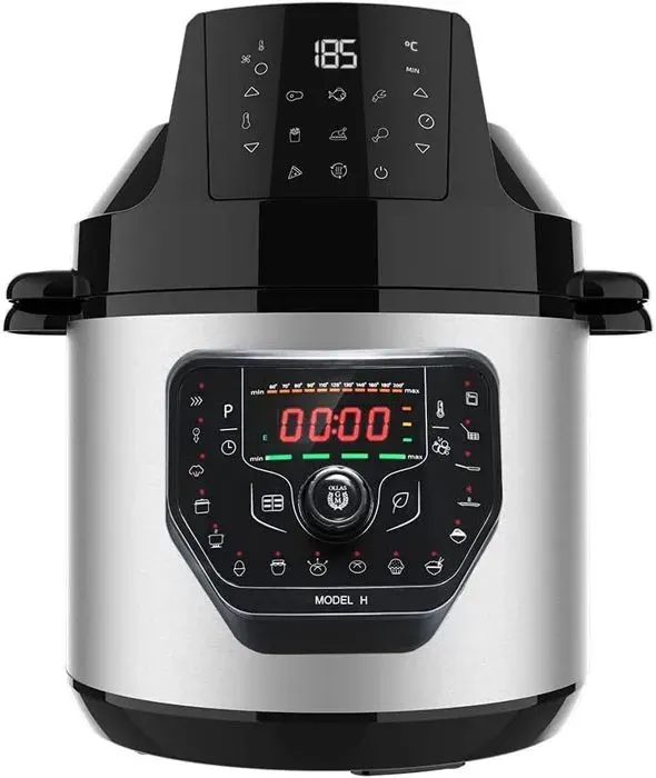 Robot de cuisine multifonctionCecotec Pot programmable avec tête Friteuse dair GM H Fry6 litres couvercle Advance programmable — coloris Gris