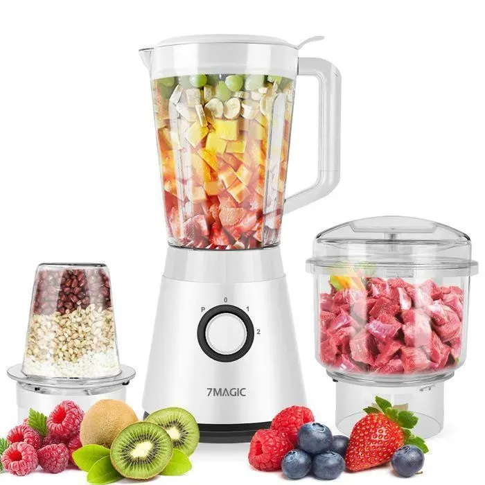 Robot de Cuisine Multifonctions - 7MAGIC - 600W - 3-en-1 - 2 Vitesses - Bol de 1500ml