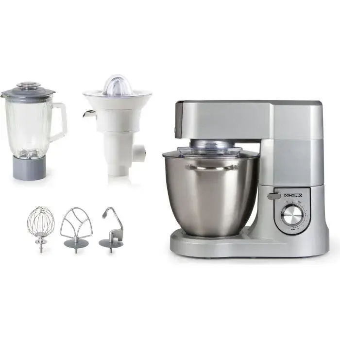 Robot de Cuisine Pro - DOMO - DO9079KR - 1500 W - 67 L - Vitesse variable + Pulse - Gris