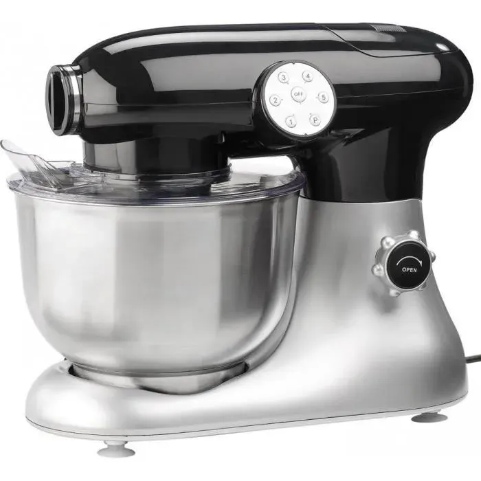 Robot de cuisine - ROSENSTEIN & SOHNE - KM-6818 - 1200 W - 6.6 L - Design rétro en acier inoxydable