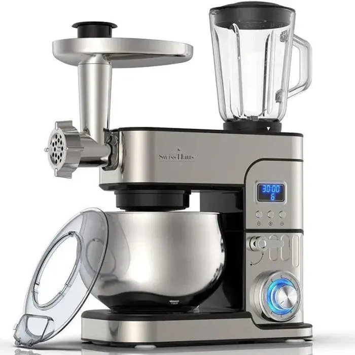 Robot de cuisine - SWISS HAUS - SH-KM2206BG - 1300 W - 6 L - Bol inox