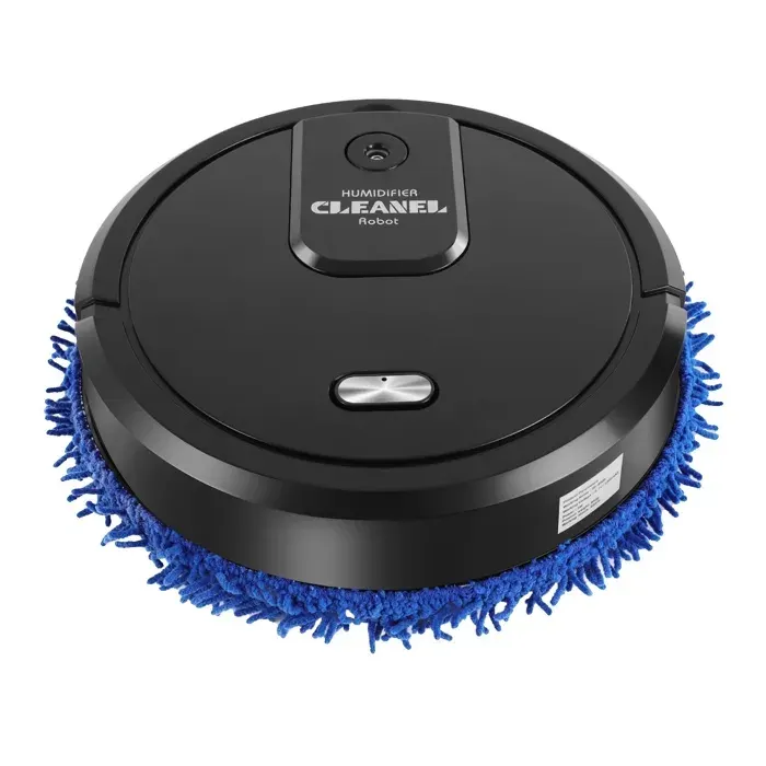 Robot de nettoyage fonction humide et sèche couverture efficace noir