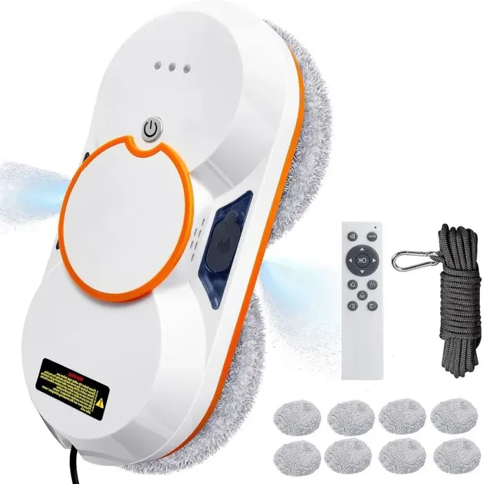 Robot Lave-Vitre 3800Pa 60ml + Télécommande UPS 20min + Câble Sécurité 4.5m 3 Modes Intérieur & Extérieur