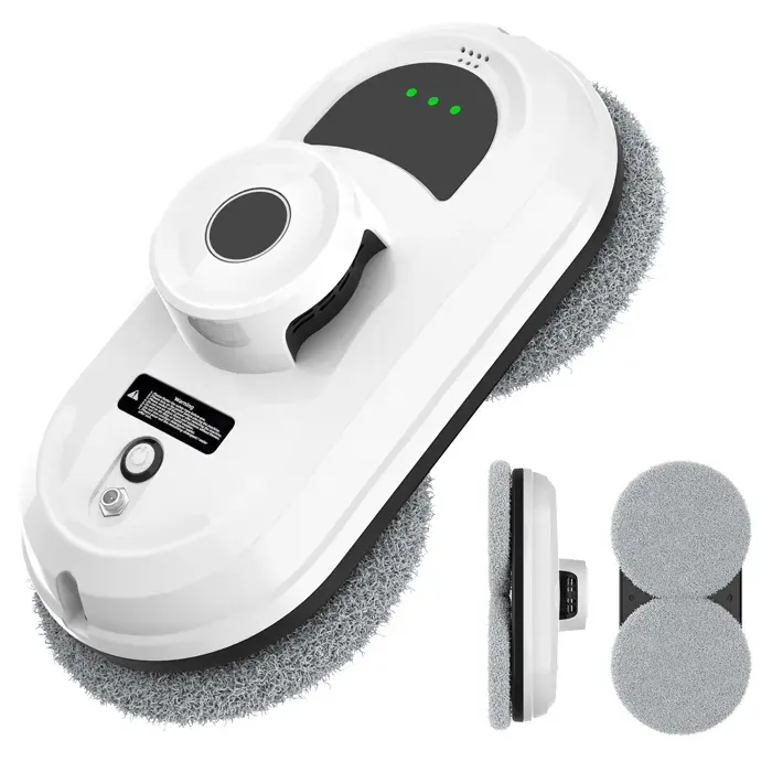 Robot lave vitre intelligent 5600Pa – Nettoyage automatique fenêtres avec télécommande détection de bord 3 modes chiffon x10