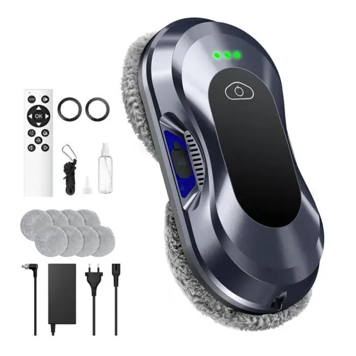 Robot Lave Vitres 2026 Version Améliorée Puissance dAspiration 6000 Pa Double Buse 3 Modes de Nettoyage Planification de Trajet