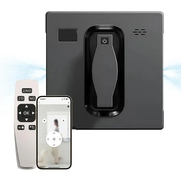 Robot lave-vitres 3200Pa – Double spray APP + télécommande 3 modes – Guide vocal – Idéal pour vitres en hauteur – Ultra-fin 6.8cm