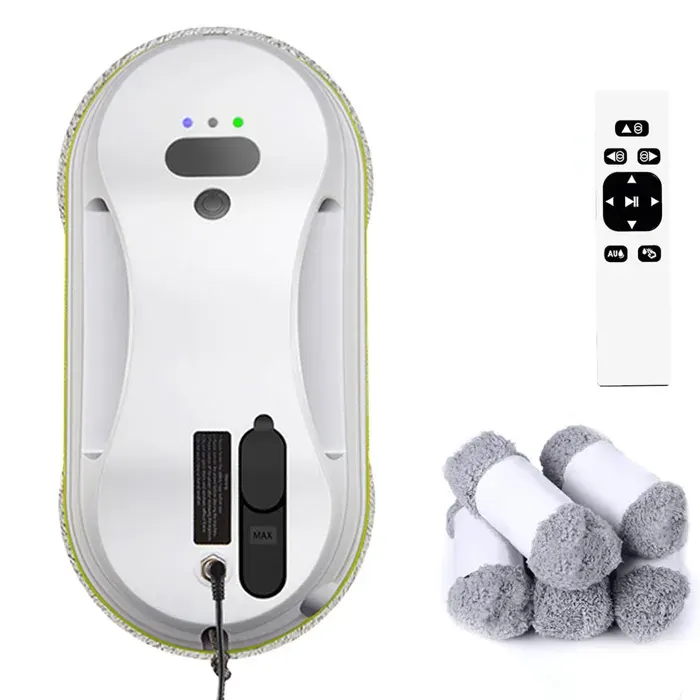 Robot lave-vitres 3800 Pa 2 modes de nettoyage système de sécurité télécommande navigation intelligente
