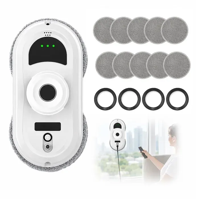 Robot lave-vitres 5600Pa – 3 modes télécommande – UPS 20min câble 4m – Idéal pour vitres en hauteur surfaces lisses
