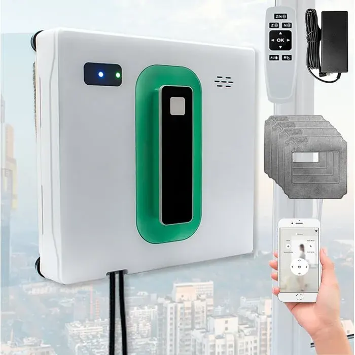 Robot Lave-Vitres Aspirateur Automatique Intelligent Avec Double Pulvérisation DEau Aspiration Puissante De 3000 Pa Application