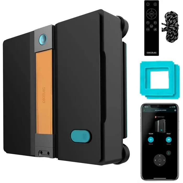 Robot Lave-Vitres Avec App Et Télécommande Conga Windroid W50 Double Spray. PulvériseNettoie Et Sèche6300PaDesign Carré4 Se