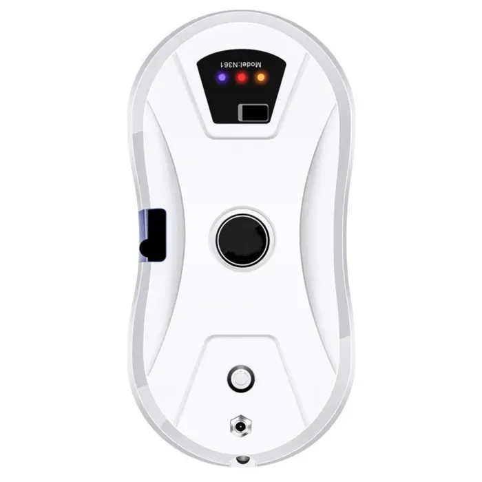 Robot lave-vitres intelligent avec pulvérisation ultrasonique double disque télécommande anti-chute autonomie longue – blanc