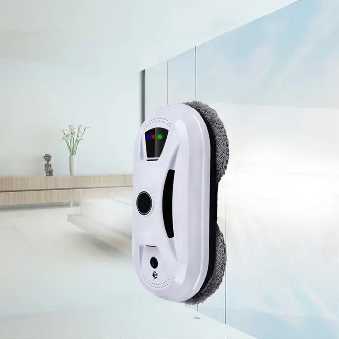 Robot Lave-Vitres Intelligent avec Télécommande -Double Pulvérisation 3 Modes de Nettoyage pour Vitres Mirages et Surfaces Lisses
