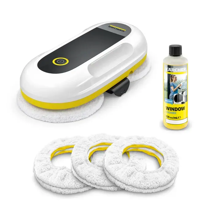 Robot lave vitres Karcher RCW 2 - 62 dB - nettoyage automatique - nettoyage bordures - télécommande - 6 lingettes/détergent 125ml