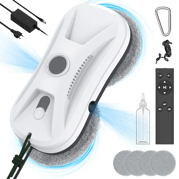 Robot Laveur de Vitre 2700 Pa Robot Nettoyeur Vitre Automatique avec Double Jet Deau 3 Modes de Nettoyage Navigation Intelligente