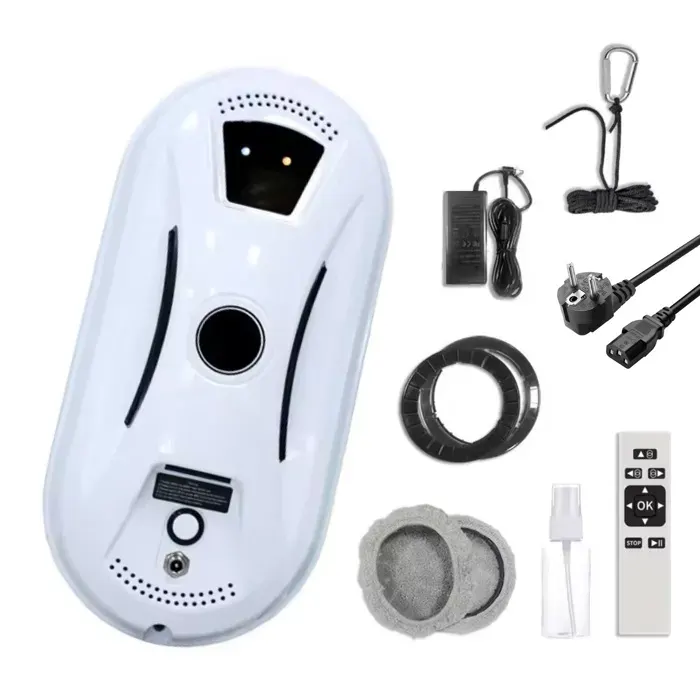 Robot Laveur de Vitre Robot Nettoyeur Vitres à Jet deau 2800Pa Aspiration puissante de Nettoyeur vitre pour Surfaces Lisses