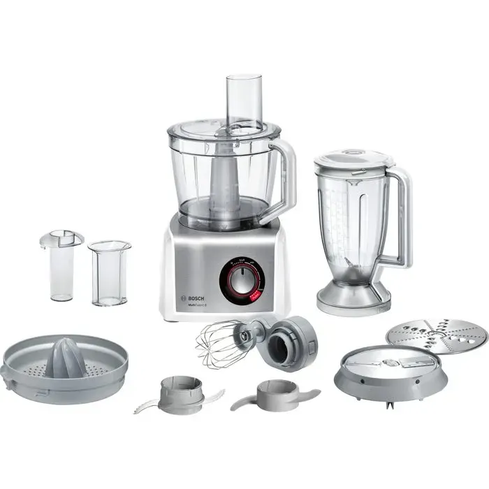 Robot multifonction - BOSCH - B1EMC812S8 - 1250 W - 39 L - Variateur de vitesse + Turbo - Blanc / Inox - Livre 80 recettes offert