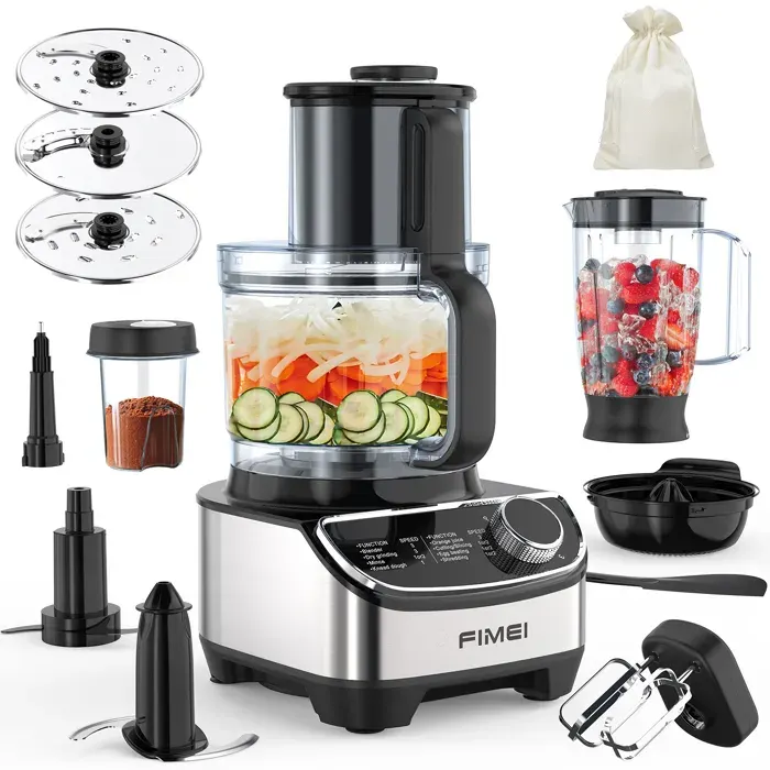 Robot multifonction - FIMEI - Compact 12 en 1 - Bol 3.5L - 1300W - Noir/Inox