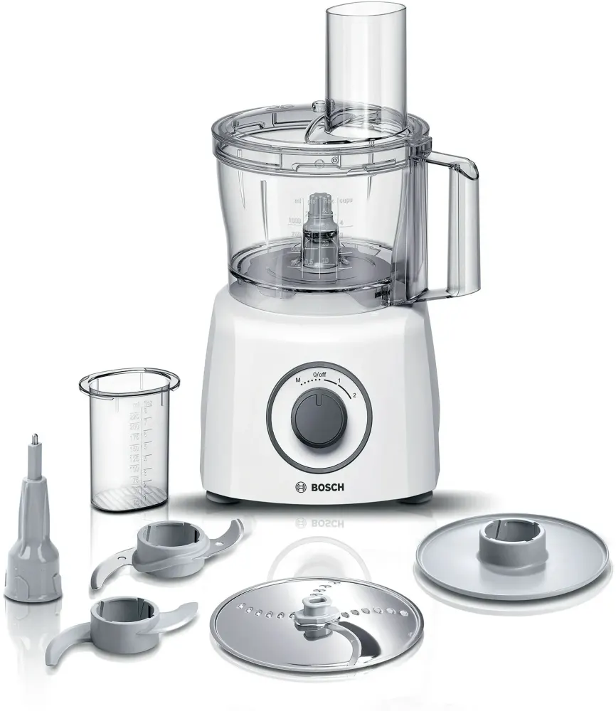 Robot multifonctions BOSCH MultiTalent3 MCM3100W – plus de 20 fonctions – 800 W – Capacité de 23 L – Blanc/Gris