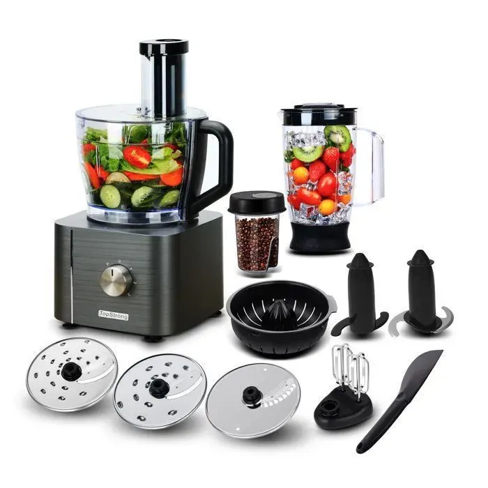 Robot Multifonctions -Robot de cuisine - 3 Vitesses -11 en 1 - 1100 W - mixer presse-agrumes café blender 32 L - A+++