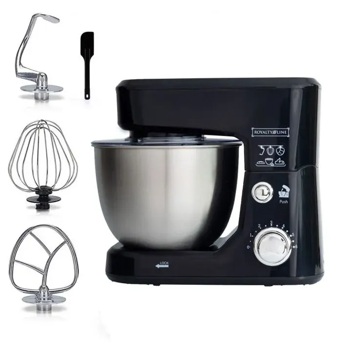 Robot multifonctions - ROYALTY LINE - RLPKM7004722S-BLK - 1000W - Bol 4L inox - Mouvement planétaire