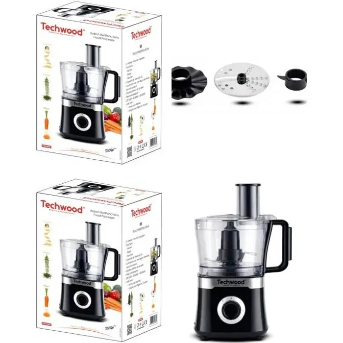 Robot Multifonctions - TECHWOOD - 800W - 2 vitesses - 15L - Noir