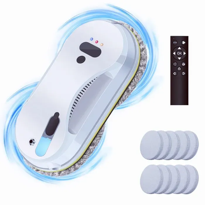 Robot nettoyeur automatique Robot nettoyeur de vitres par pulvérisation deau aspirateur électrique télécommandé+8 chiffons