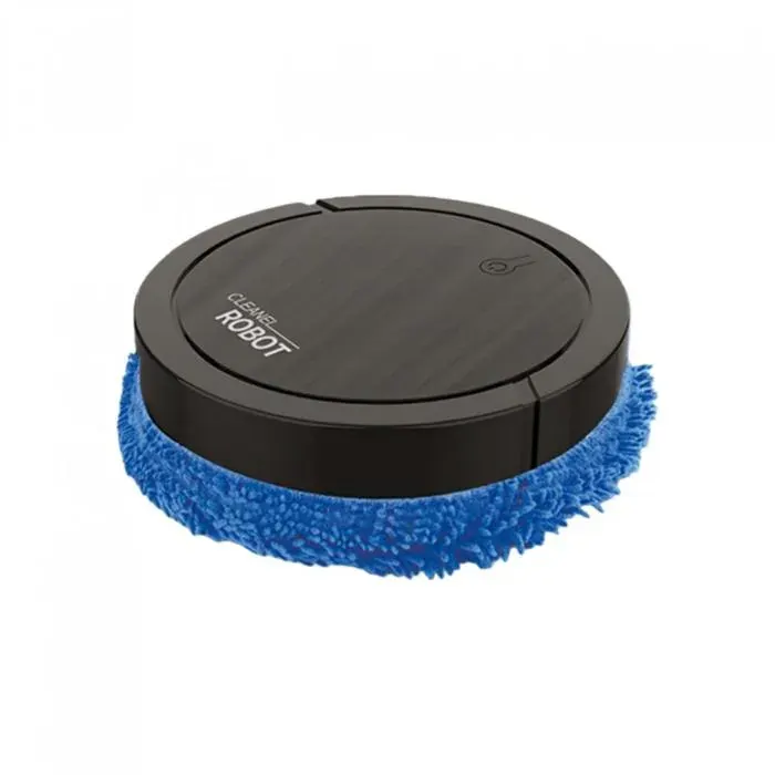 Robot Nettoyeur de Sol 2-en-1 Noir Lavage Sec/Humide Ultra-Plat 6 cm Autonomie 120 min USB pour Sols Durs jusquà 150m²