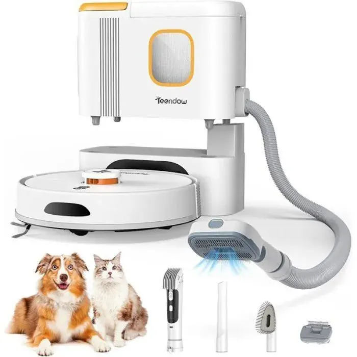 Robot nettoyeur sol Laveur Sans Fil robot sans fil Puissance 6000PA Batterie 5000mAh Pilotage par application et voix