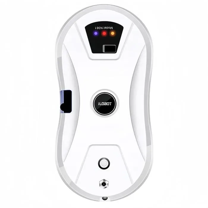 Robot Nettoyeur Vitres 5600Pa Pulvérisation Ultrasons Anti-Chute UPS 20min Double Disque Télécommande – Blanc