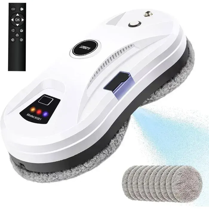 Robot Nettoyeur Vitres 5600Pa Robot Laveur De Vitre Avec Fonction Pulvérisateur Trois Modes De Nettoyage Laveur De Vitre Automati