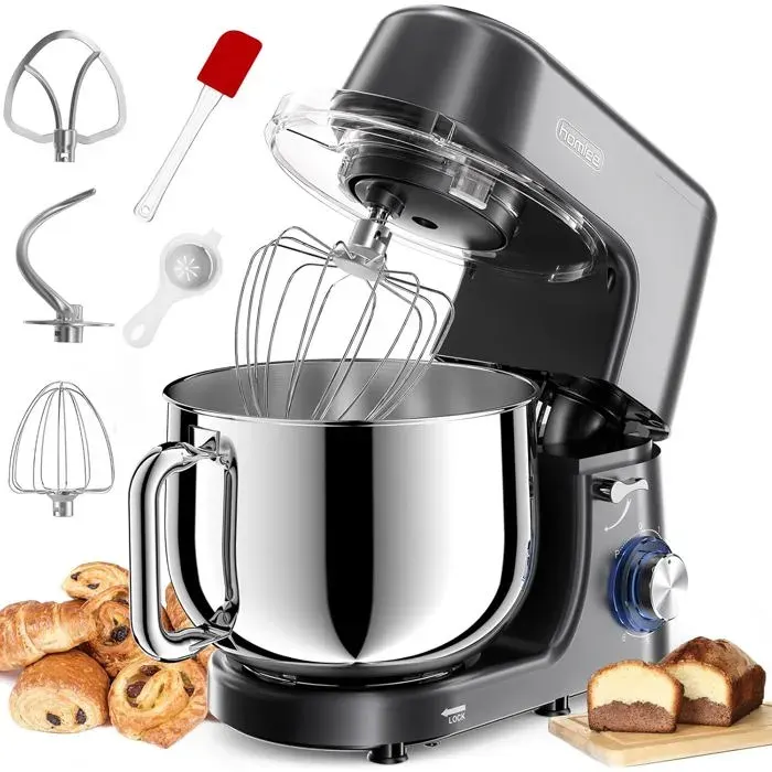 Robot Patissier 2000W 72L Professionnel Robot Pâtissier Petrin Multifonctions Robot Cuisine Faible Bruit Batteur Sur Socle Avec