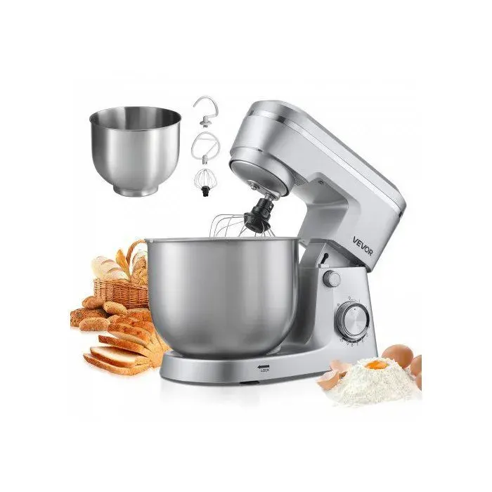 Robot Pâtissier 42 L et 57 L Batteur sur Socle 1500 W Mixeur à Pâte 10 Vitesses Tête Inclinable Bol en Inox