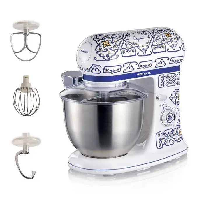 Robot Pâtissier - Ariete - 1588/0C - 2400W - 7 Vitesses - Bol 55L - Design Méditerranéen