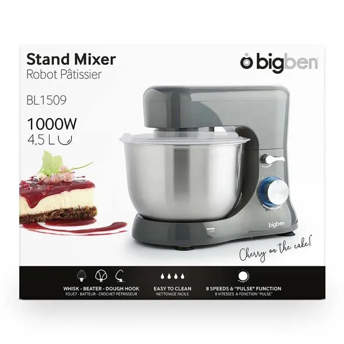 Robot pâtissier - BIGBEN INTERACTIVE - BL1509 - Gris - 433 kg - Compact 27-38 cm