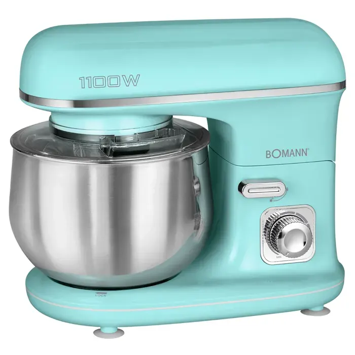 Robot Pâtissier Boulangerie Cuisine Ménager Multifonction Bol 5L Bomann KM 6030 1100W Vert