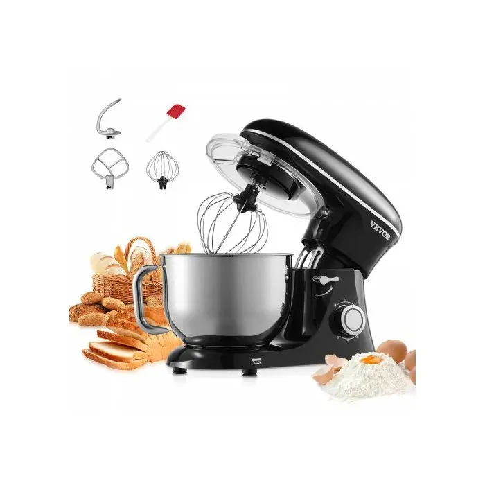 Robot pâtissier domestique 1400 W batteur sur socle 568 L mixeur à pâte avec 6+P vitesses tête inclinable avec bol en acier