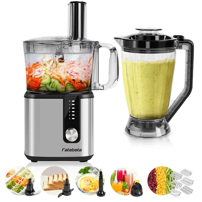 Robot pâtissier et robot culinaire en acier inoxydable 2 bols (18L+12L) 5 vitesses pétrisseur mixeur et hachoir