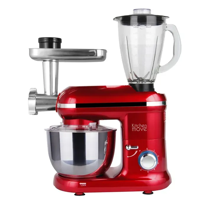 Robot Pâtissier Kitchen Move - BAT-1519BM - 1500W - Bol 5.5L - DALLAS PRO - Rouge acier