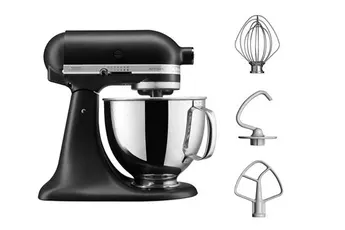 Robot pâtissier KitchenAid Artisan 5KSM125EBM 300 W Noir mat — vue 2