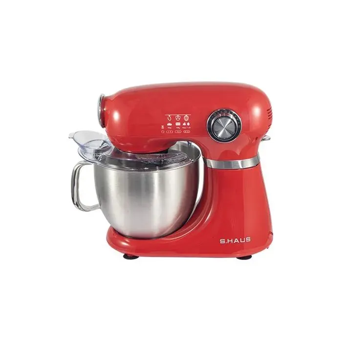 Robot pâtissier multifonction - SWISS HAUS - SH-KM1905 - 5 L - 1000 W - 12 vitesses — coloris Rouge