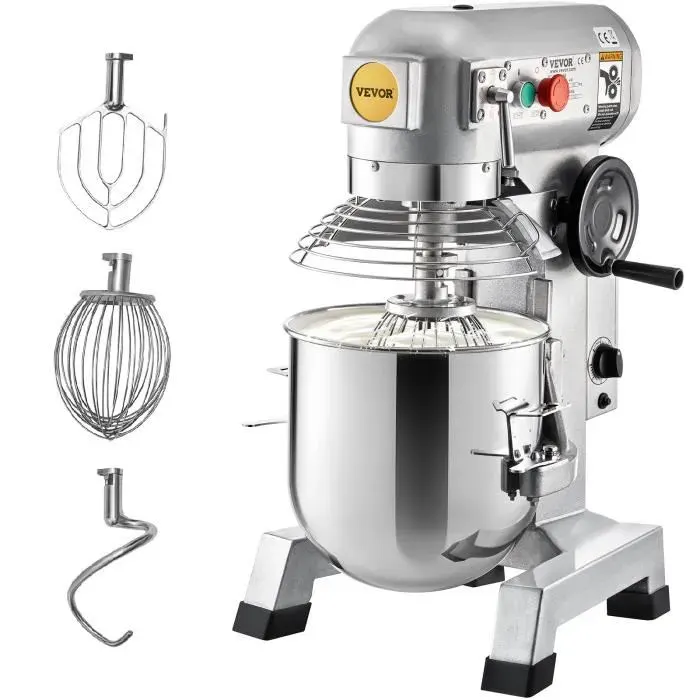 Robot pâtissier multifonction - VEVOR - Robot de Cuisine Acier Inoxydable 16 L 500 W 475 x 376 x 685 cm 3 Vitesses Réglables