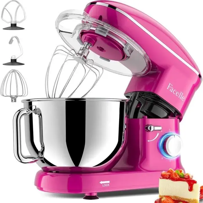 Robot Pâtissier Multifonctions - Facelle - 62L - 1500W - 6 Vitesses - Pourpre