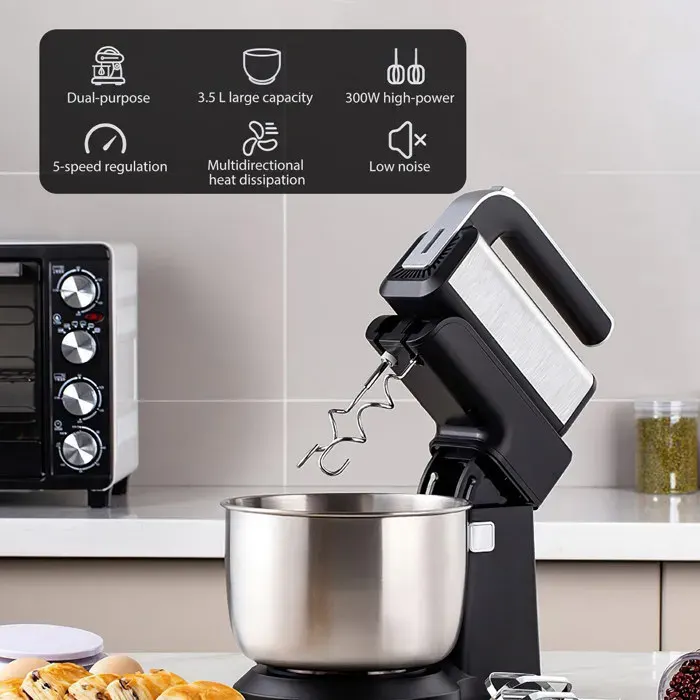 Robot Pâtissier - Pétrin - 3.5L - 300W - 5 vitesses - 304 Réglage à six vitesses - 68dB - Robot pâtissier Chef