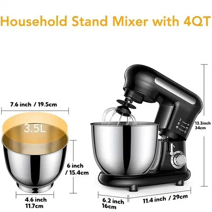 Robot pâtissier professionnel 1000 W six vitesses 35 L cuve en acier inoxydable 304 pétrin